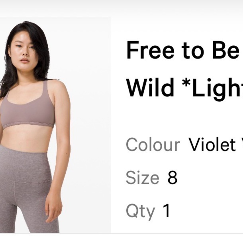 Lululemon Free to Be Wild Light Support Bra - Violet
